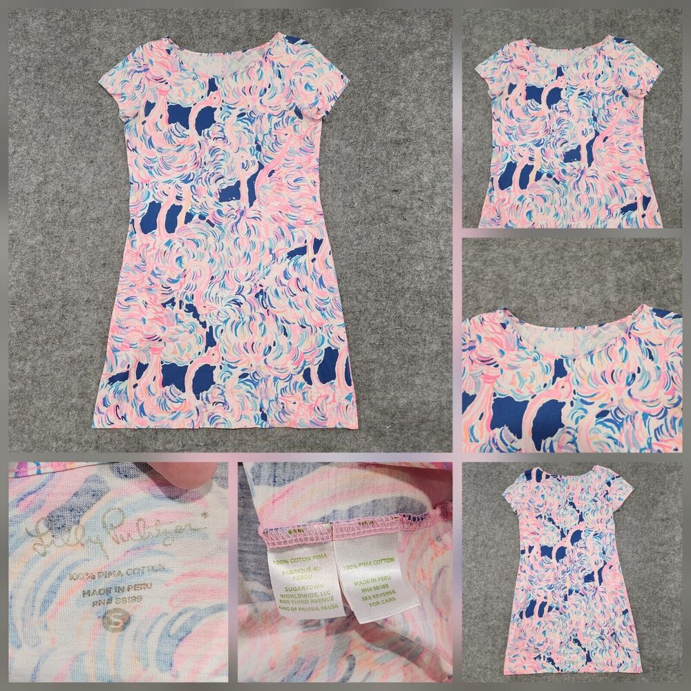 Lilly Pulitzer Womens S Small Marlowe Head In The Sand Pima‎ Cotton Dress